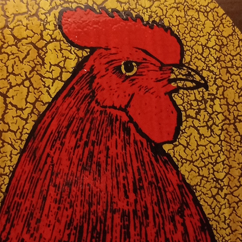 VINTAGE 11" BY 22" RARE VINTAGE TAVERN ROOSTER ON A WOOD BOARD~(LARGE) - Picture 15 of 17